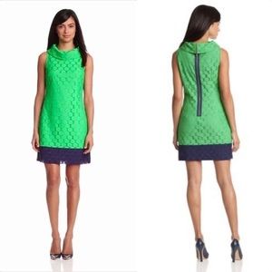 Adrianna Papell Green & Navy Mod Dress